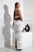 Mariah Halter Corset Fringe Maxi Dress